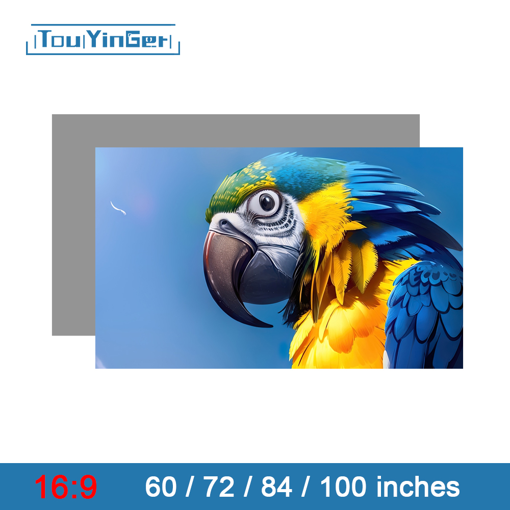 Projector Screen 100 Inch - Touyinger 16:9 高輝度反射プロジェクタースクリーン 60 72 84