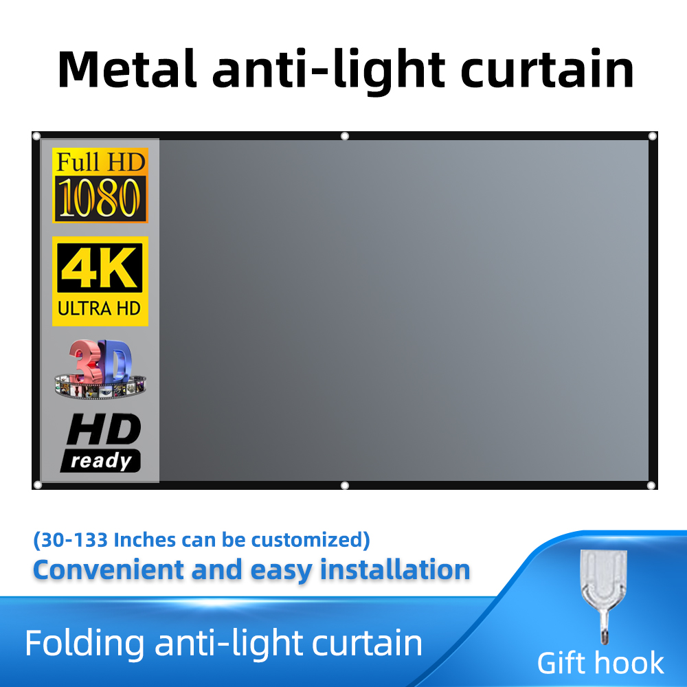 Projector Screen 100 Inch - Salange プロジェクタースクリーン 16:9 金属抗ライトカーテン反射生地布 YG300 XGIMI