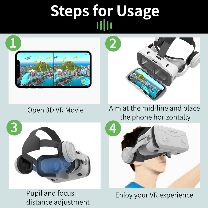 3D Viar 電話仮想現実 VR メガネヘルメットヘッドセ - Home Cinema Glasses のレビューと価格