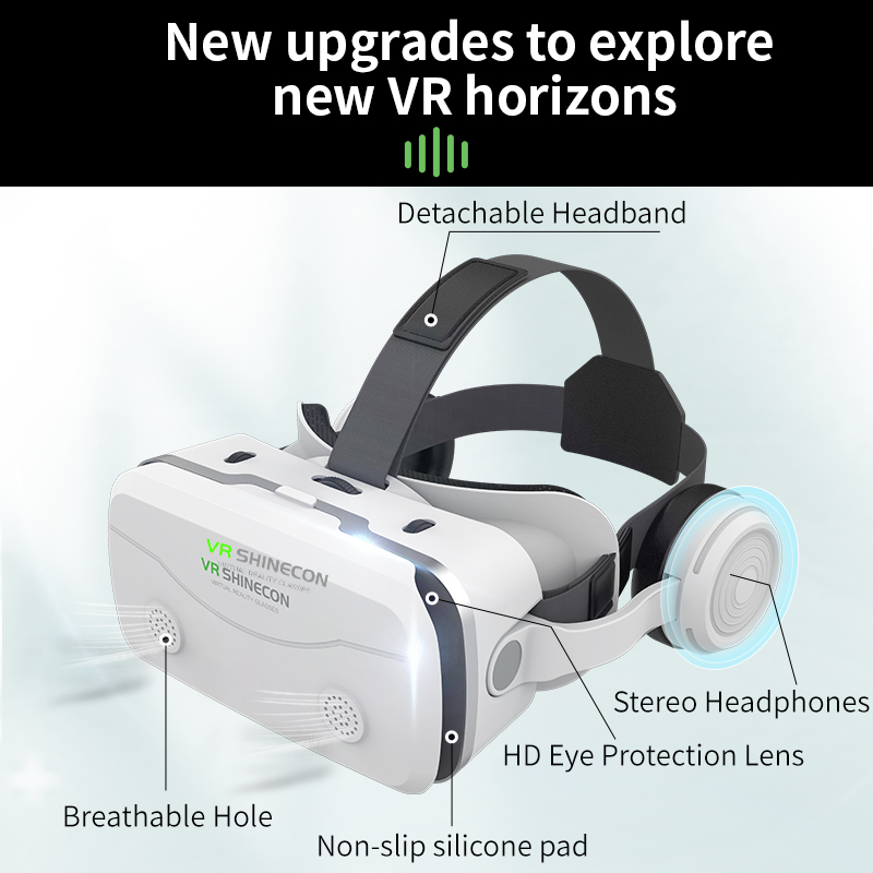 3D Viar 電話仮想現実 VR メガネヘルメットヘッドセ - Home Cinema Glasses のレビューと価格