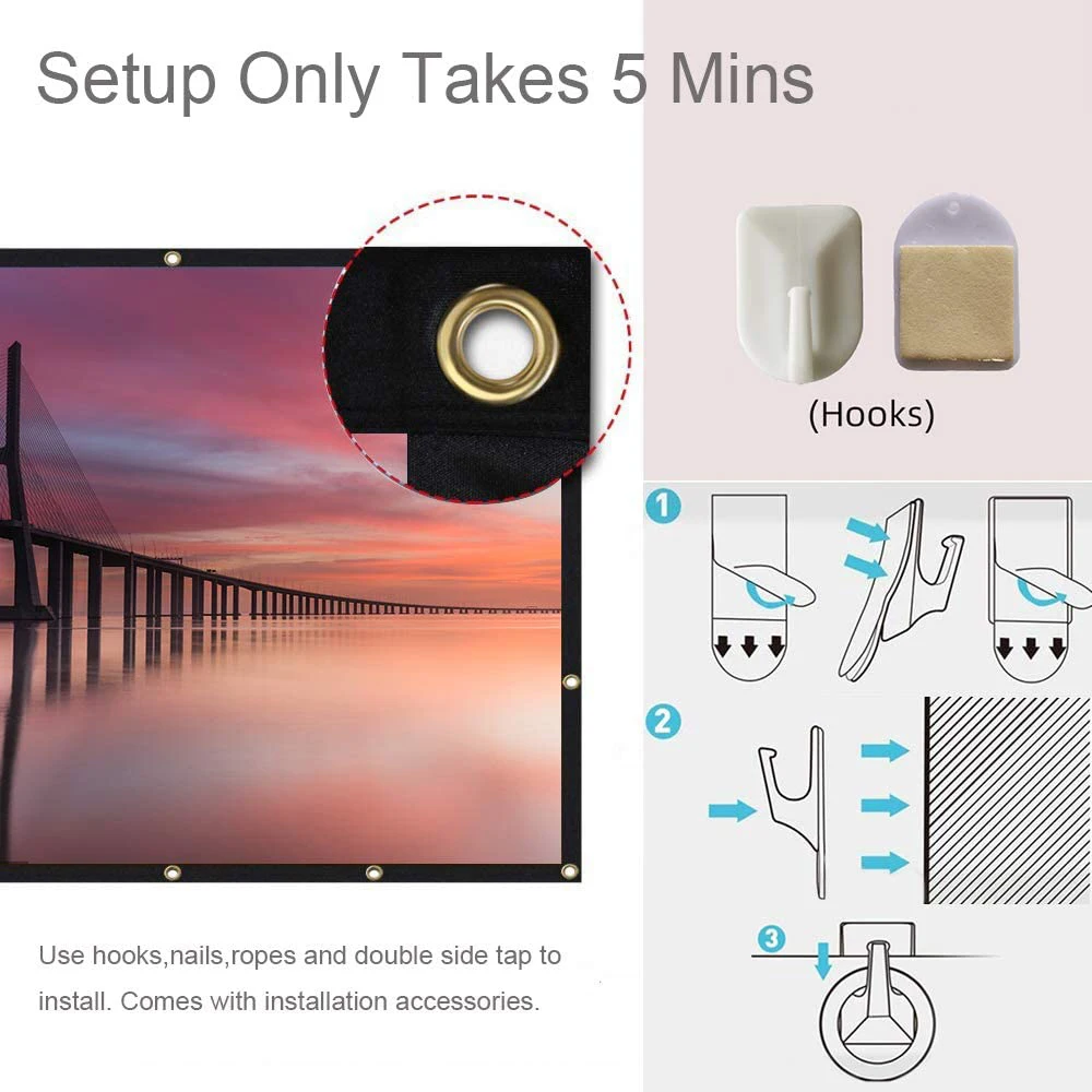 Mixito-高密度ソフトプロジェクタースクリーン、しわのな - Projector Screen 100 Inch のレビューと価格