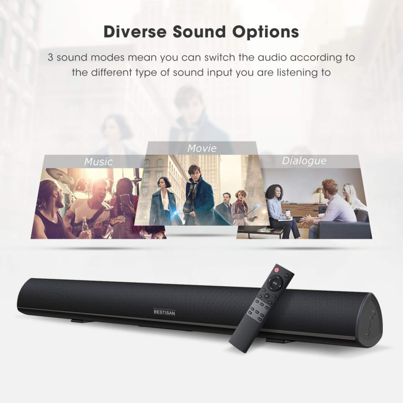 パワフルなTVサウンドバー 有線100W Bluetooth - Home Cinema Center のレビューと価格