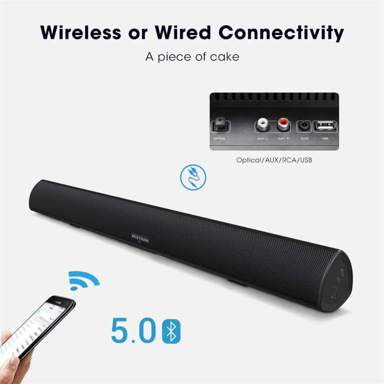 パワフルなTVサウンドバー 有線100W Bluetooth - Home Cinema Center のレビューと価格