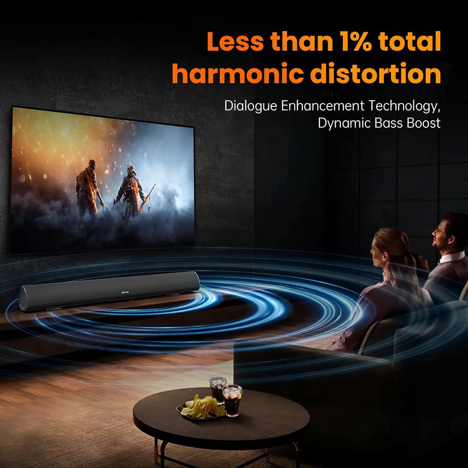 パワフルなTVサウンドバー 有線100W Bluetooth - Home Cinema Center のレビューと価格