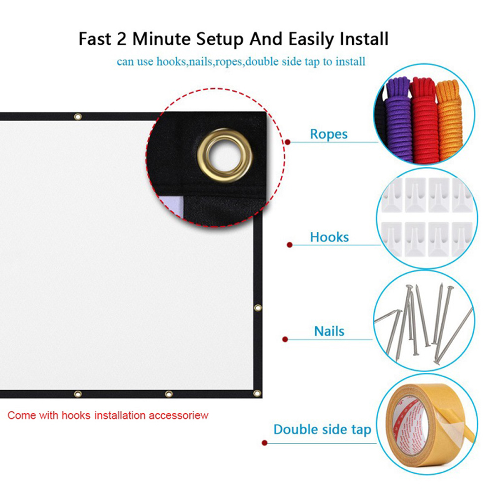 ホームおよびオフィス用のポータブルプロジェクタースクリーン, - Projector Screen 100 Inch のレビューと価格