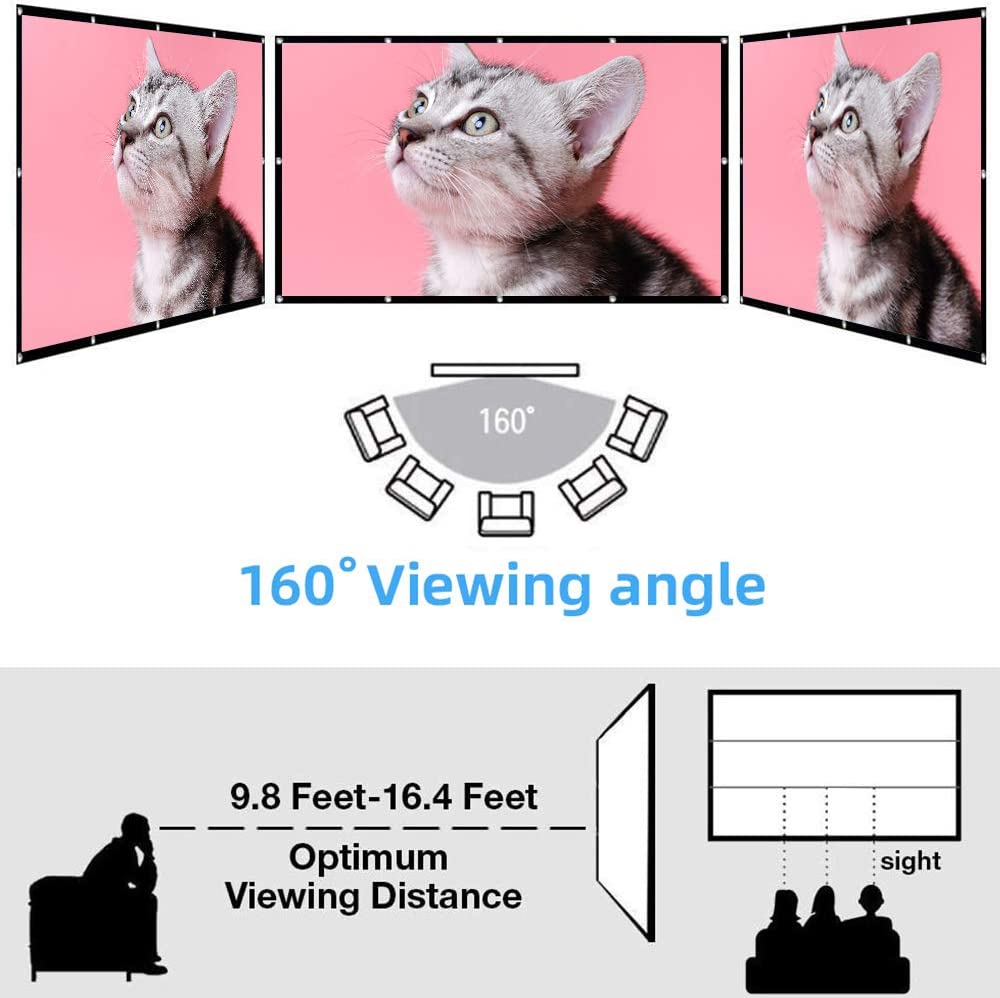VEIDADZ-ポータブル折りたたみ式プロジェクタースクリー - Projector Screen 100 Inch のレビューと価格