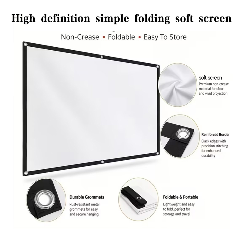 84 100 120インチプロジェクタースクリーンポータブル - Projector Screen 100 Inch のレビューと価格